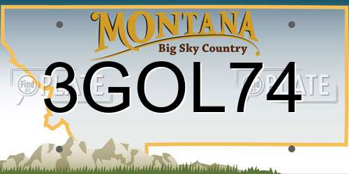 3GOL74 Montana License Plate