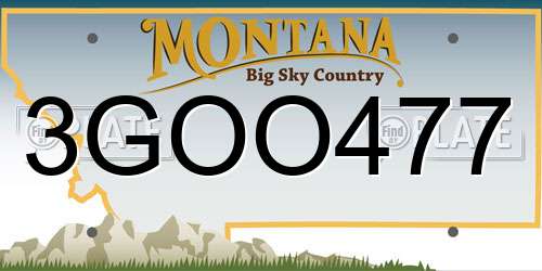 3GOO477 Montana License Plate