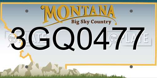 3GQ0477 Montana License Plate