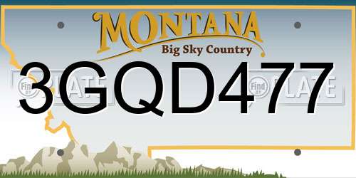 3GQD477 Montana License Plate