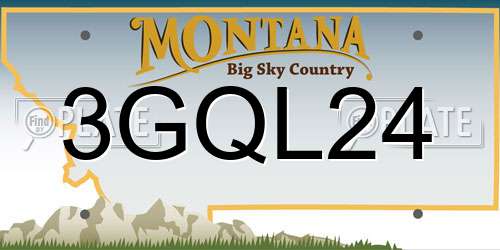 3GQL24 Montana License Plate