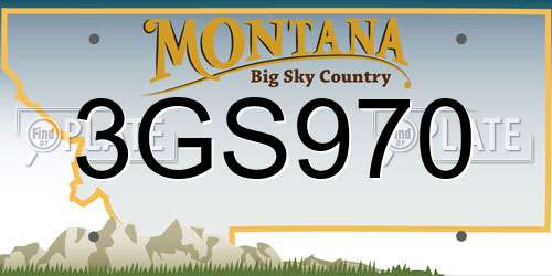 3GS970 Montana License Plate