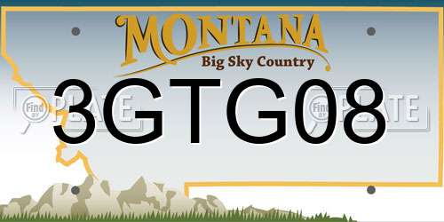 3GTG08 Montana License Plate