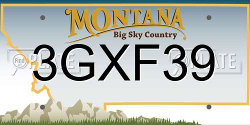 3GXF39 Montana License Plate