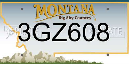 3GZ608 Montana License Plate