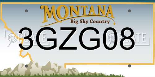 3GZG08 Montana License Plate