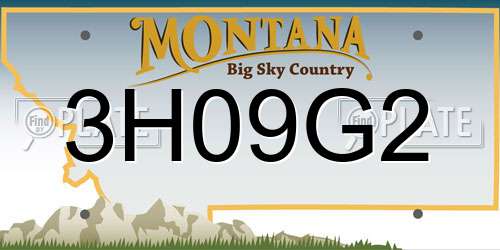 3H09G2 Montana License Plate