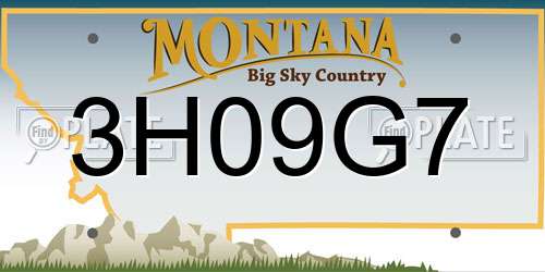 3H09G7 Montana License Plate