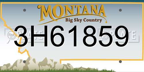 3H61859 Montana License Plate