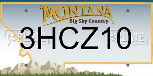 3HCZ10 Montana License Plate