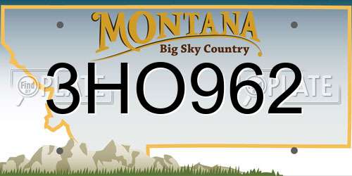 3HO962 Montana License Plate