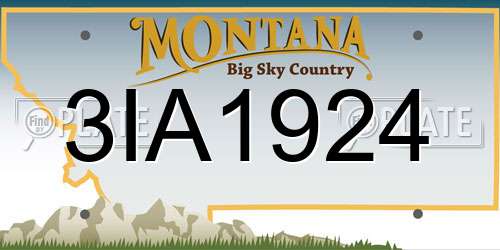 3IA1924 Montana License Plate