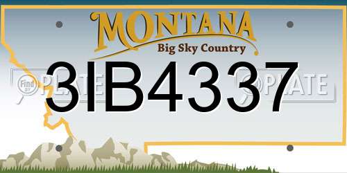 3IB4337 Montana License Plate
