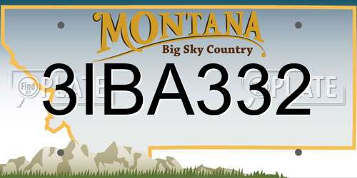 3IBA332 Montana License Plate