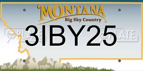 3IBY25 Montana License Plate