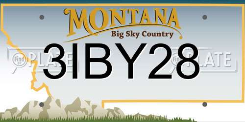 3IBY28 Montana License Plate