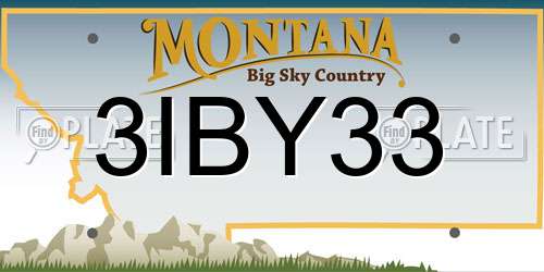 3IBY33 Montana License Plate