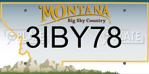 3IBY78 Montana License Plate