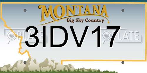 3IDV17 Montana License Plate