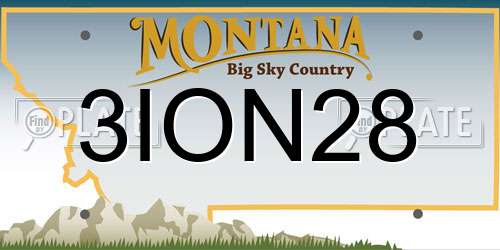 3ION28 Montana License Plate