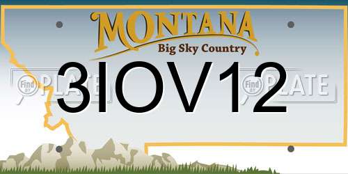 3IOV12 Montana License Plate