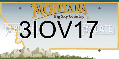 3IOV17 Montana License Plate