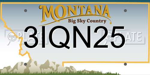 3IQN25 Montana License Plate