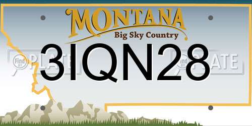 3IQN28 Montana License Plate