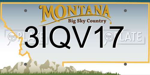 3IQV17 Montana License Plate