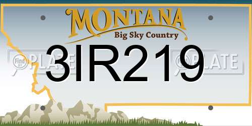 3IR219 Montana License Plate