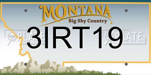 3IRT19 Montana License Plate