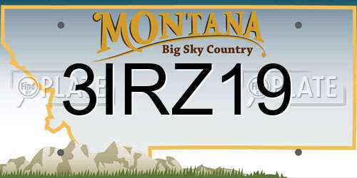 3IRZ19 Montana License Plate