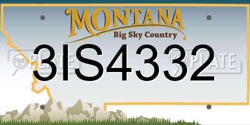 3IS4332 Montana License Plate