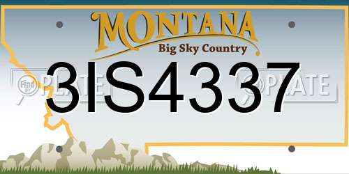 3IS4337 Montana License Plate