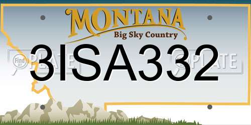3ISA332 Montana License Plate