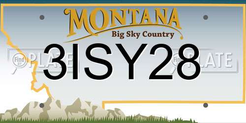 3ISY28 Montana License Plate