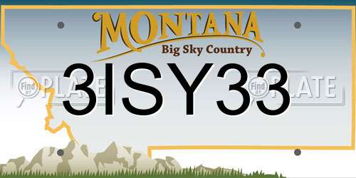3ISY33 Montana License Plate