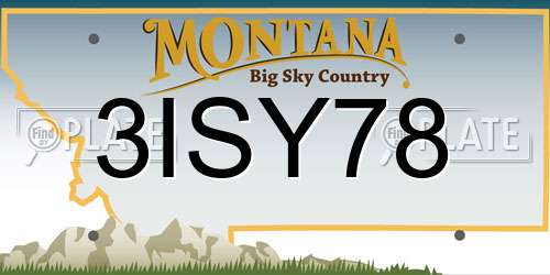 3ISY78 Montana License Plate
