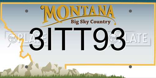 3ITT93 Montana License Plate
