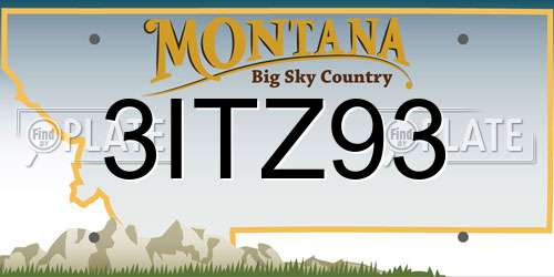 3ITZ93 Montana License Plate