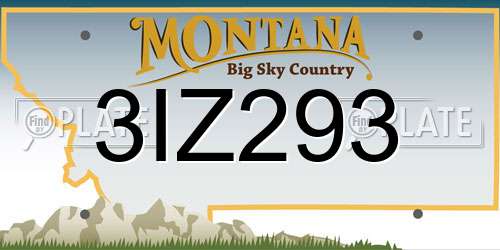 3IZ293 Montana License Plate