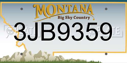 3JB9359 Montana License Plate