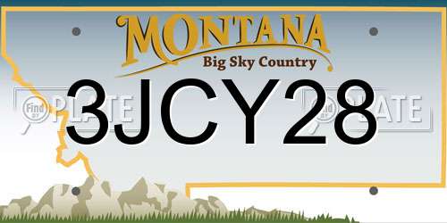 3JCY28 Montana License Plate
