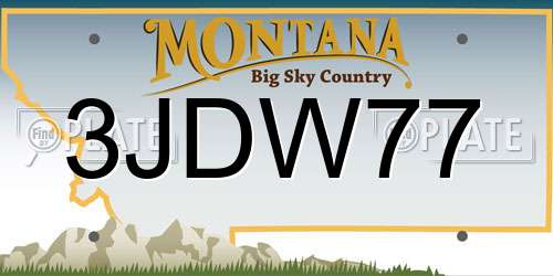 3JDW77 Montana License Plate