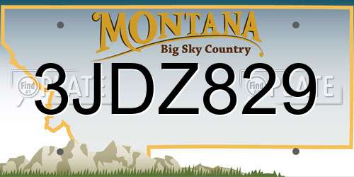 3JDZ829 Montana License Plate