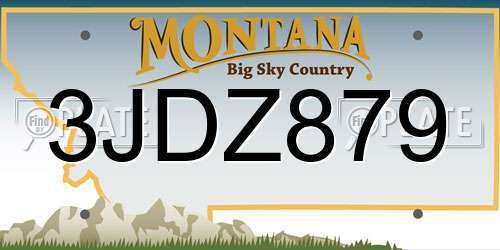 3JDZ879 Montana License Plate