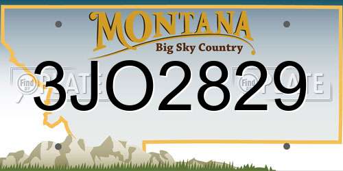 3JO2829 Montana License Plate