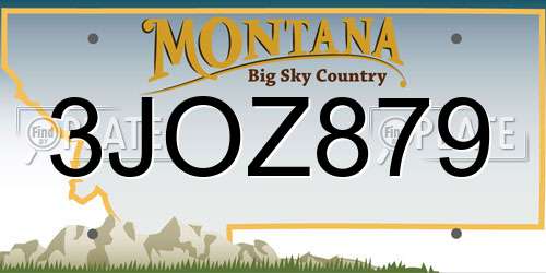 3JOZ879 Montana License Plate