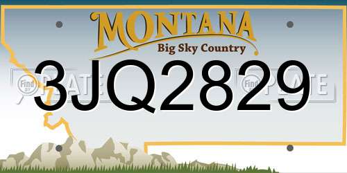 3JQ2829 Montana License Plate