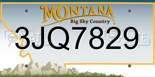 3JQ7829 Montana License Plate